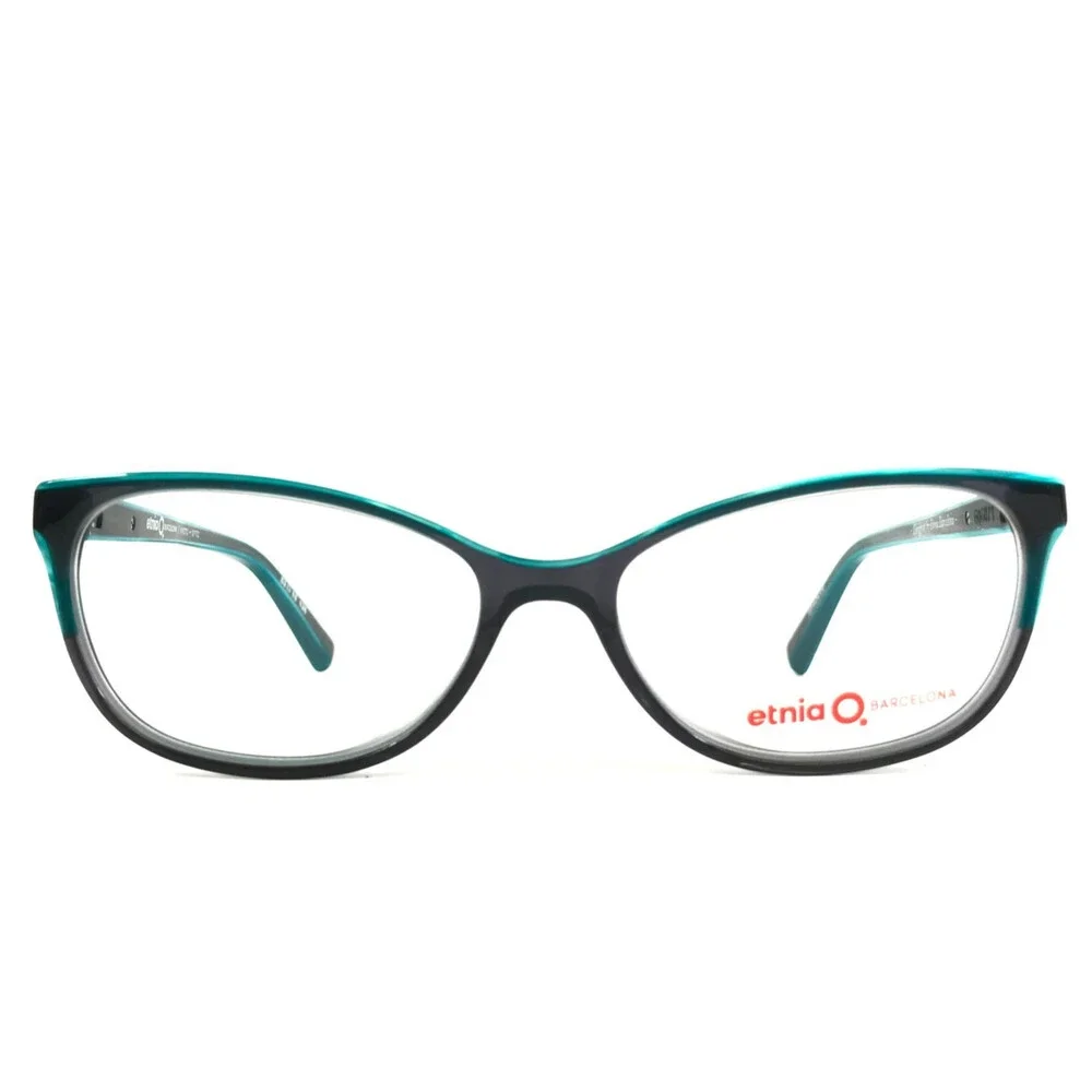 Etnia Barcelona Eyeglasses Frames KYOTO GYTQ Gray Turquoise Cat Eye 53-15-135